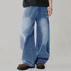 Mens Wide Leg Jeans Baggy Fit Straight Loose Streetwear Denim Pants