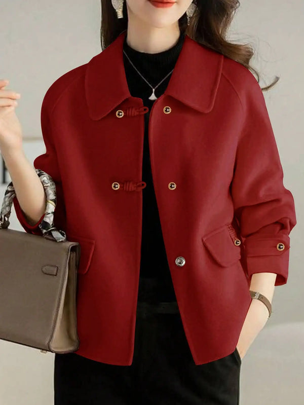 Women's Elegant Short Coat - Winter Office Outerwear Jacket