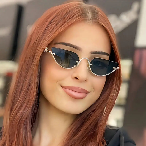 Retro Cat Eye Hip Hop Narrow Sunglasses Women