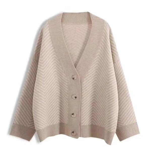 Striped Cardigan Sweater Women Long Sleeve Knit Jacket Fall Winter
