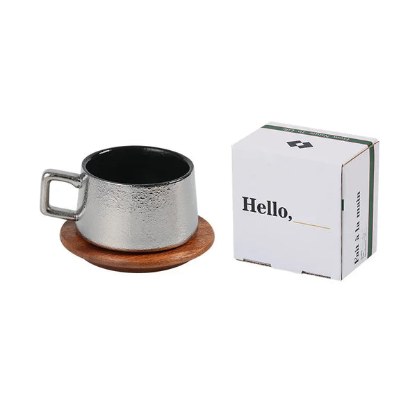 Ceramic Set Gift Box Gift Solid Wood Cup Coffee Mug Drinking Utensils 230ML