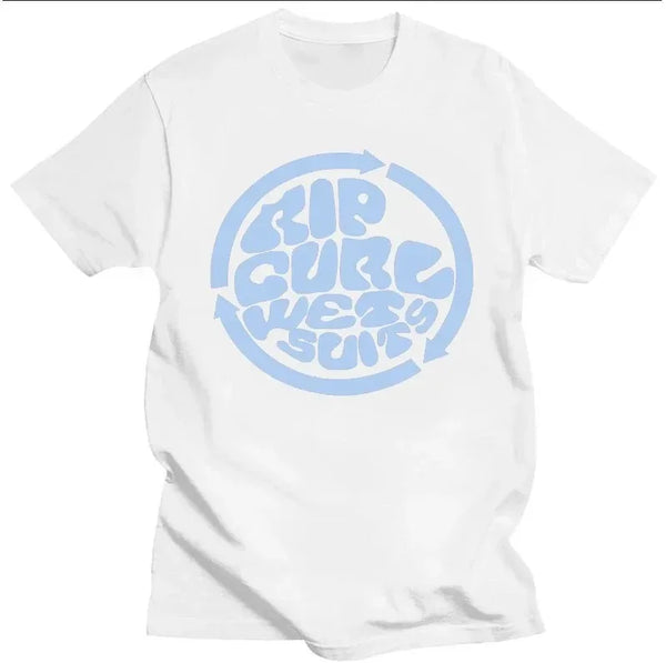 Men's T Shirts Rip Curl Print Short Sleeve Vintage