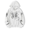 Y2K Gothic Butterfly Zip Hoodie Women Oversize Harajuku Streetwear