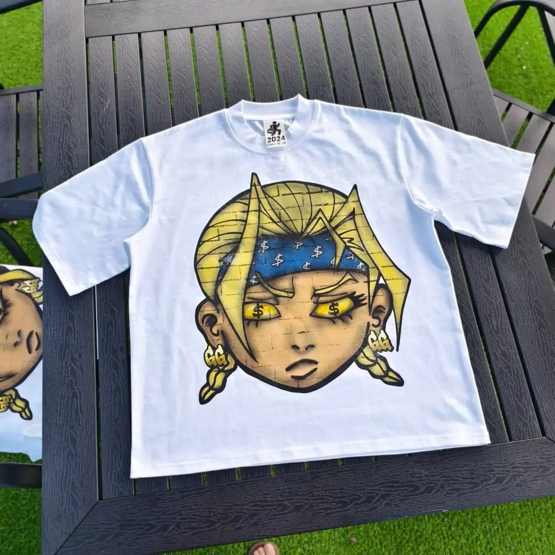 Men's Gothic Punk Anime Print Oversized Harajuku T-Shirt