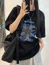 Y2k Black Letter Print T-Shirt Women Sweet & Spicy Style Summer Streetwear