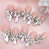 10pcs Gold Metallic 3D Press-On Almond Fake Nails