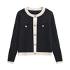 Women's Gold Button Knit Cardigan - Long Sleeve Sweater Coat