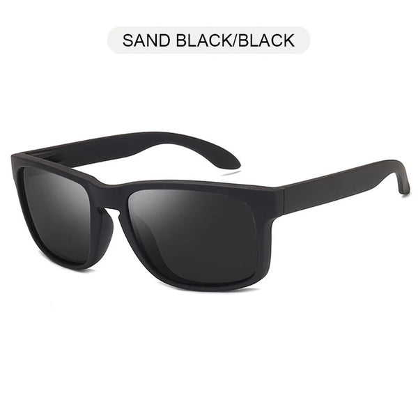 Classic Black Polarized Sunglasses Square Sports