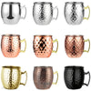 1 Stück 550 ml 18 Unzen Moscow Mule Becher Edelstahl gehämmert Kupfer plattiert Bier