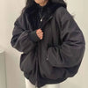 Womens Reversible Fleece Parka Hooded Long Warm Coat Korean Winter