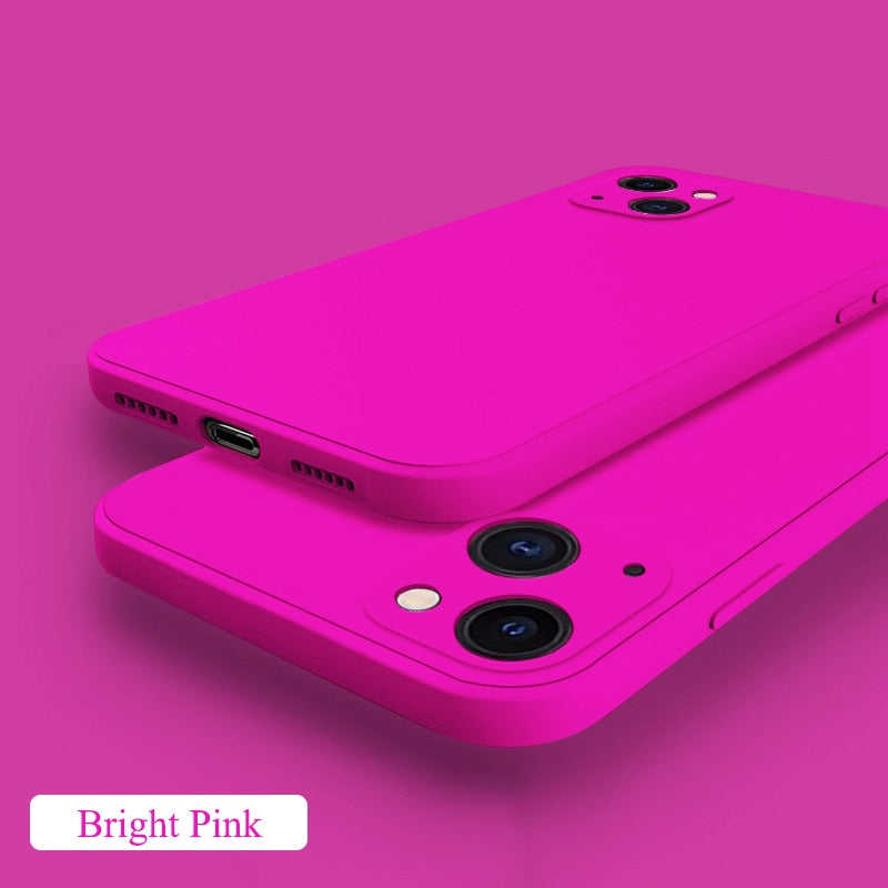 Liquid Silicone Square Phone Case For iPhone 1