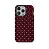 Brown Red Polka Dot iPhone Case Magnetic 2 in 1 12 13 14 15 16