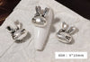 10pcs Retro Punk Nail Art Charm 3D Punk Silver Bows Heart Rabbit Dollar