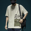 Mens Cargo Pocket Tshirt Letter Print Oversized Y2K Streetwear