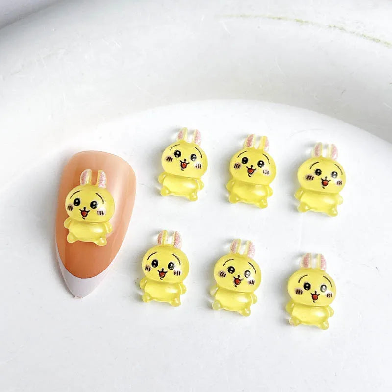30PCS Cartoon Anime Character Nail Art Decorations Funny Rabbit