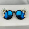Rhinestone Crystal Sunglasses Floral Design