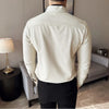 Mens Layered Look Sweater Shirt Mock Neck Brown Slim Fit Top