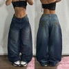 Y2K Baggy Jeans Unisex Embroidered Hip Hop Wide Leg Streetwear