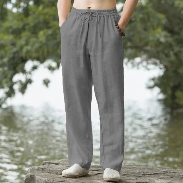 Men's Beach Pants JoggersStreetwear Cotton Linen Sweatpants Casual