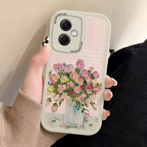 Soft Luxtury Flowers 3D Leather Phone Case For iPhone
