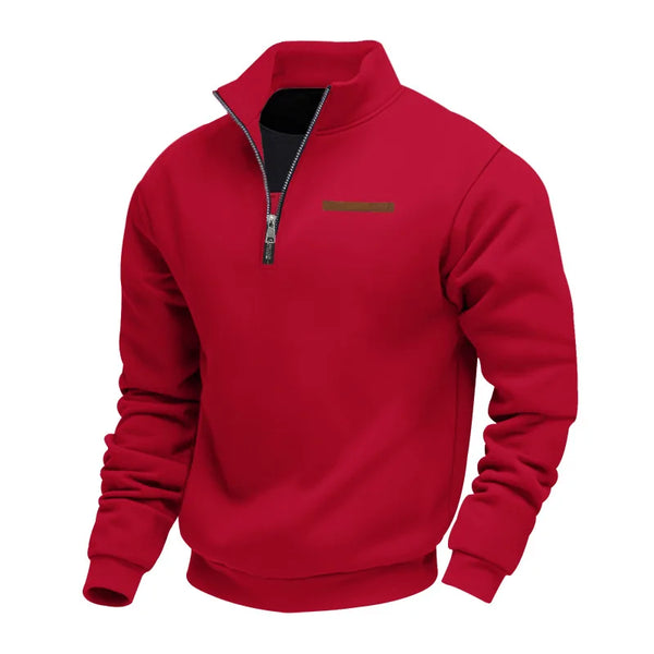 Men's Half Zip Fleece Sweatshirt - Stand Collar Pullover