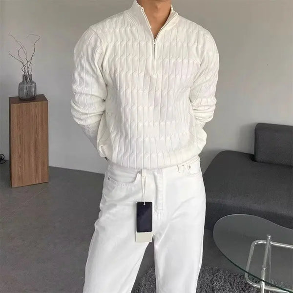 Men's Knit Cardigan Sweater - Long Sleeve Button Coat
