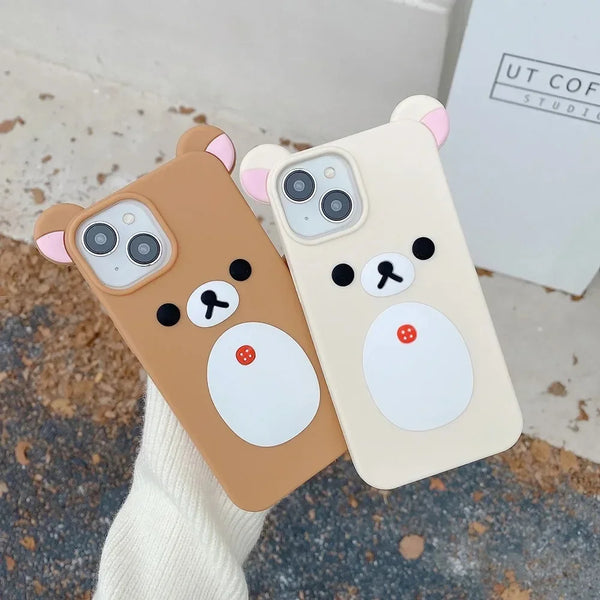 Rilakkuma Bear 3D Cute Cartoon Phone Case For iPhone Shockproof Protective Case