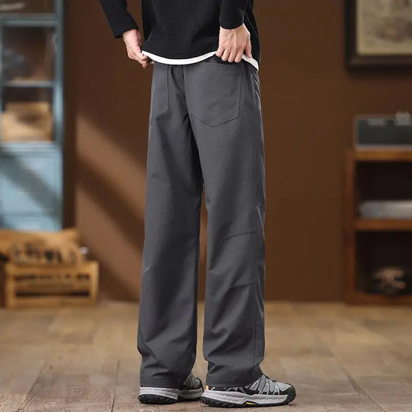 Mens Loose Twill Paratrooper Cargo Pants Big Size Outdoor Straight Leg