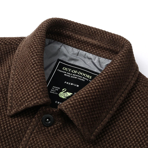 Men’s Thick Casual Jacket 2025 – High Quality Lapel Coat for Spring Autumn | Middle-Aged Dad Wear