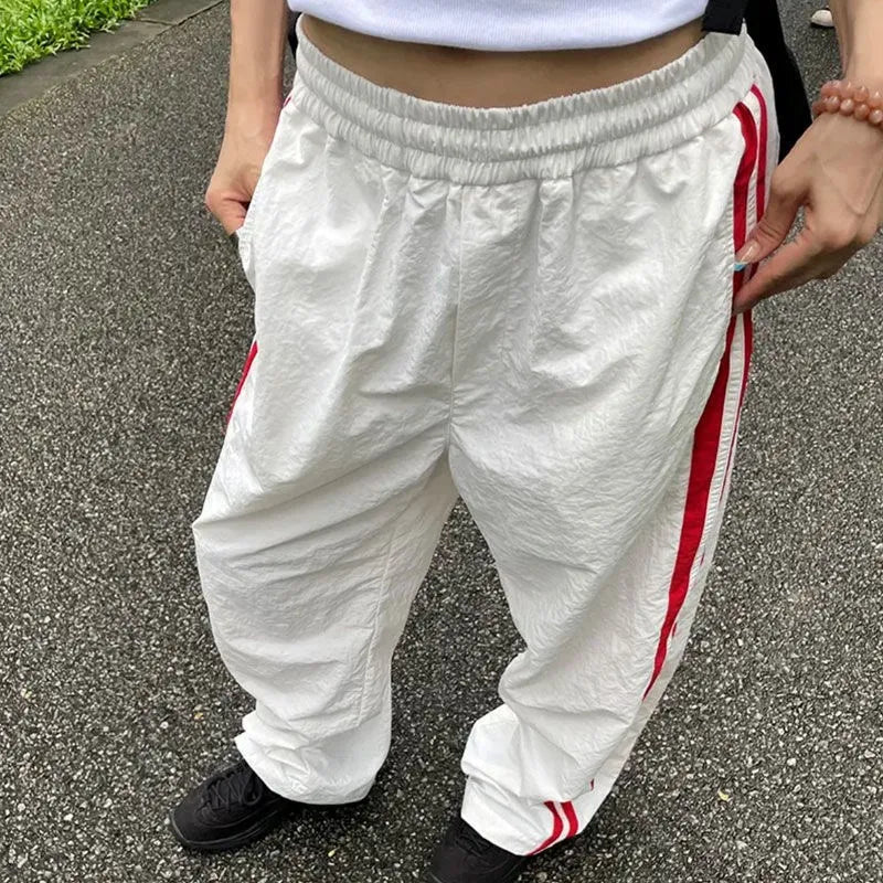 Vintage Harajuku Baggy Cargo Pants Women Oversized Striped Joggers