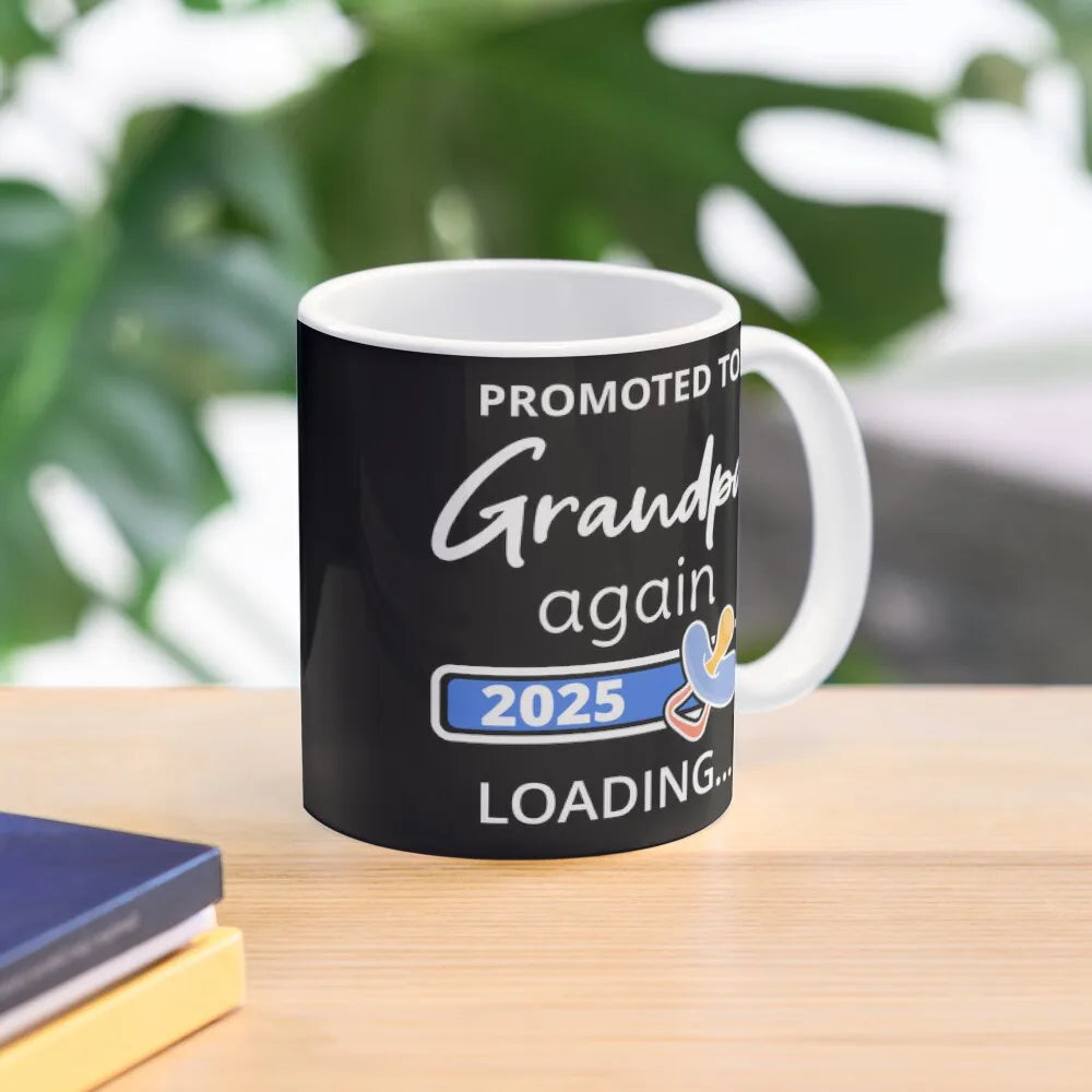 Promoted To Grandpa Again Loading I Mug Picture Handle Round