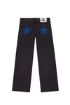 Y2K Black Baggy Jeans Women Star Sequin Rivet Washed Denim