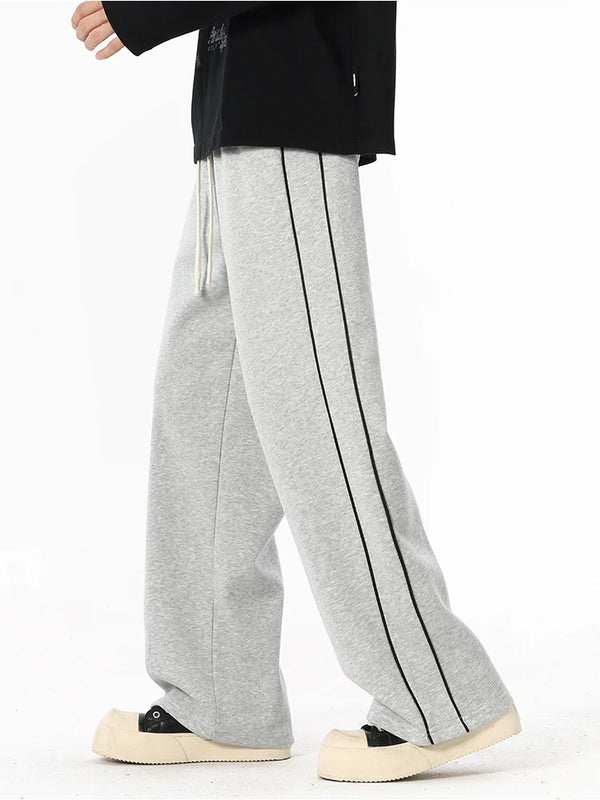 Mens Baggy Cotton Joggers Korean Loose Sports Sweatpants