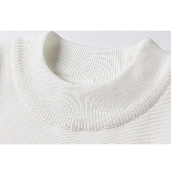 Mens Fleece Lined Mock Neck Sweater Thick Warm Knit Pullover