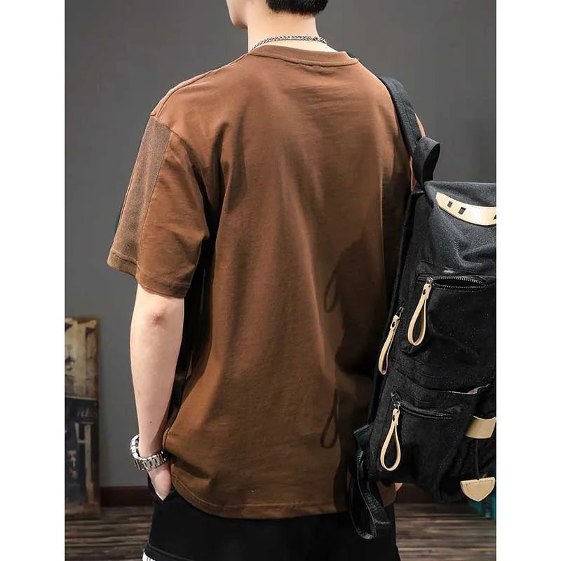 Men's Clothing 2024 New Oversized Casual Tops All-match Tee Shirt