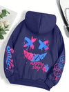 Graffiti Print Hoodie Oversized Crewneck Street Hip Hop Vintage