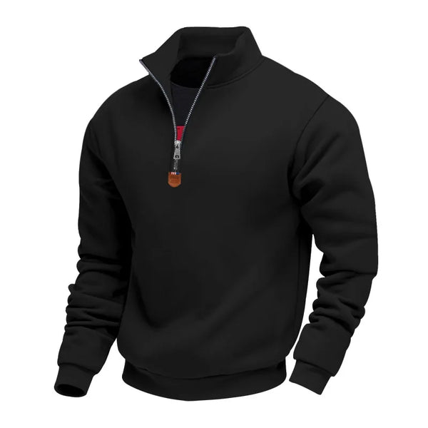 Men's Half Zip Fleece Sweatshirt - Stand Collar Pullover