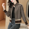 Plaid Patchwork Jacket Women Loose Fit Zipper Coat Spring Fall
