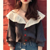 Vintage Women's Shirts Chiffon Striped Women
