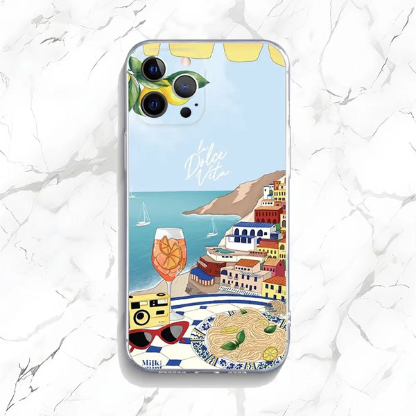 Ocean Wine Glass Lemon iPhone Case – Shockproof Soft Cover