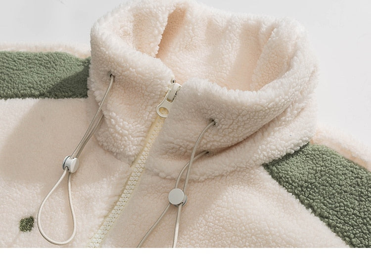 Hip Hop Streetwear Fleecejacke Herren Warm Dicker Mantel Sterne