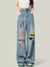 Colored Distressed Wide-Leg Jeans for Women High Waist Summer Trendy