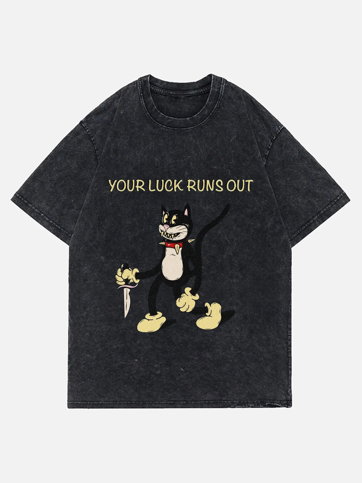 Funny Print Water-Wash T-Shirt Men’s Summer Fashion Must-Have