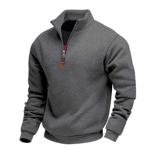 Men's Half Zip Fleece Sweatshirt - Stand Collar Pullover