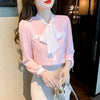 Korean Pullover Top Women Long Sleeve Loose Elegant Casual Blouse