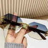 Rimless Steampunk UV400 Metal Sunglasses