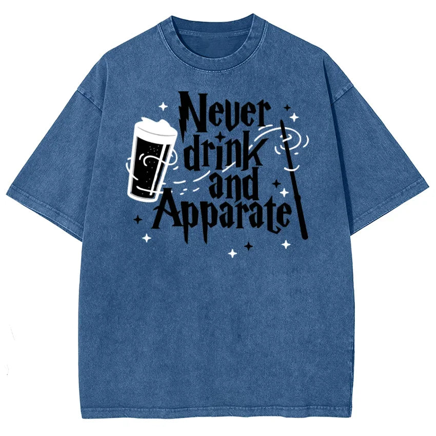 Fashionable Water-Wash Worn-Out Short-Sleeve Men’s Casual Summer Top