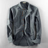 Mens Linen Mandarin Collar Shirt Chinese Style Long Sleeve Tunic