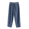 Blue Lyocell High Waist Wide Leg Denim Pants for Women