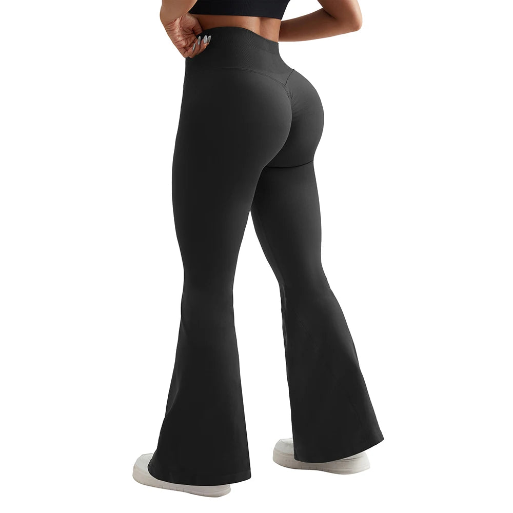 Women's High Waist Flared Pants Casual Autumn Slim Fit Trousers